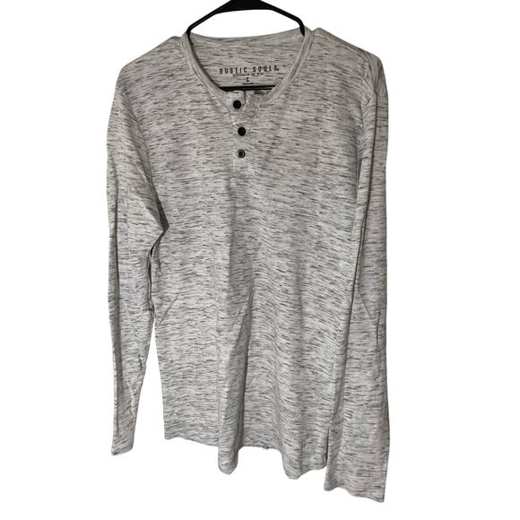 Men's Rustic Souls Large Heathered Gray Long Sleeve Button Up Tee - Picture 1 of 4